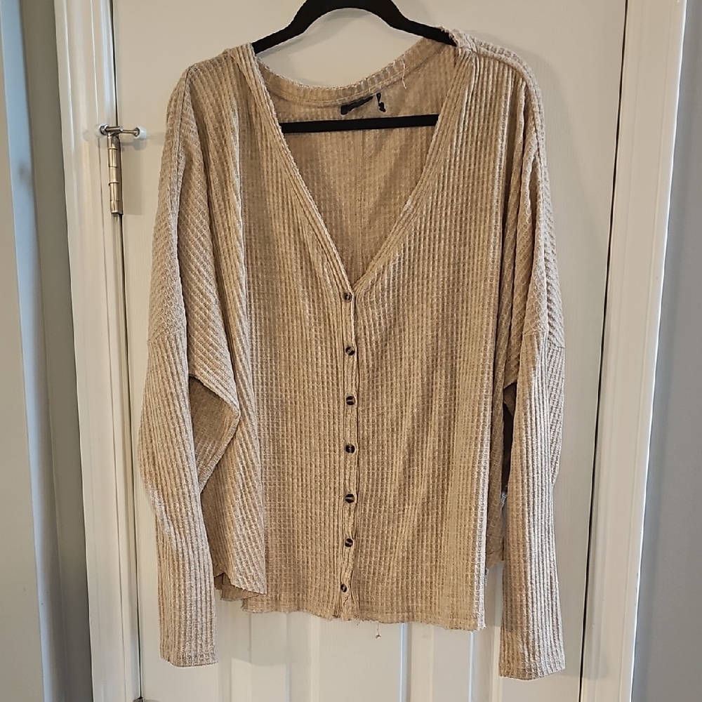 Urban Outfitters Beige Button Down Shirt